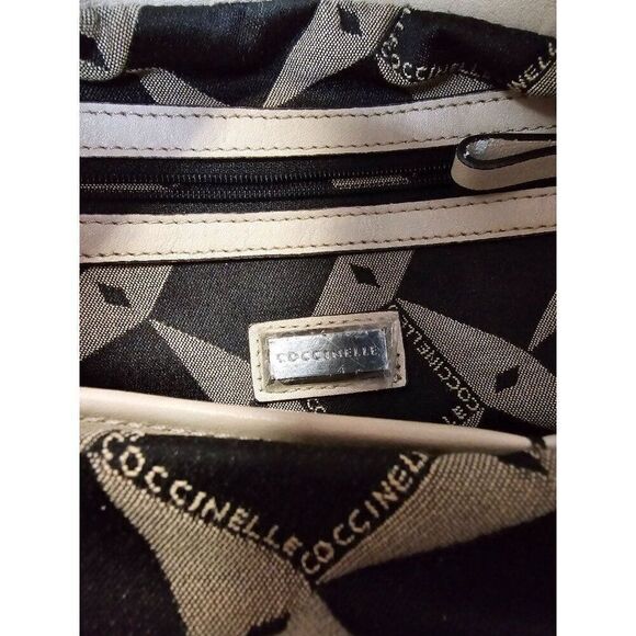 Coccinelle Cream Leather Handbag shoulder bag purse - Picture 8 of 12